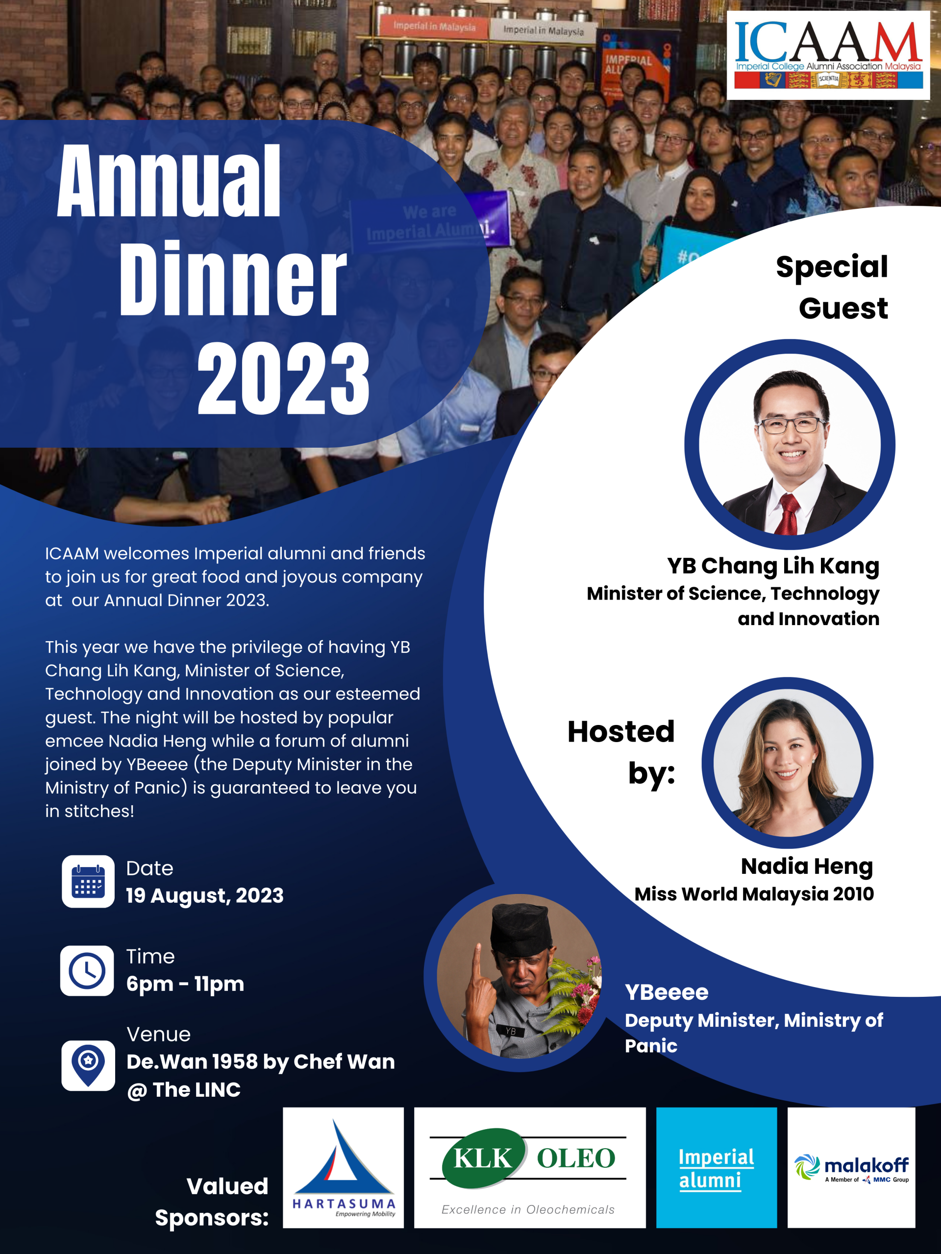 Read more about the article Invitation to our ICAAM Annual Dinner 2023 with YB Chang Lih Kang